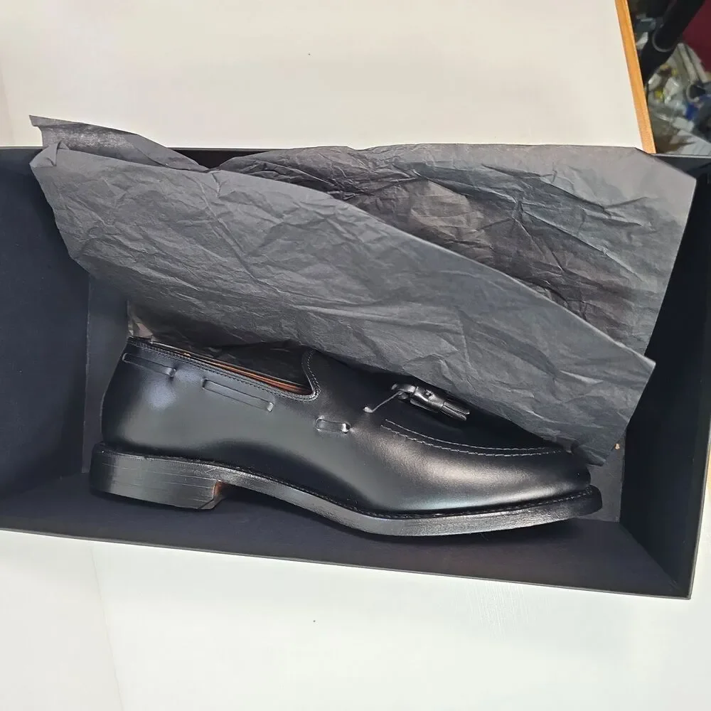 Allen Edmonds Grayson 8217S Tassel Loafers 8.5 D Black Leather USA Dress Shoes